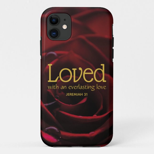 Christian LOVED Red Rose Floral Case-Mate iPhone Case (Back)