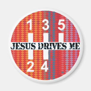 Christian magnet: Jesus Drives Me Magnet