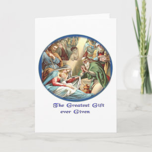 Christian manger scene holiday card