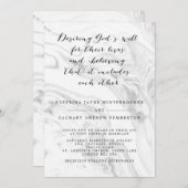 Christian Marble Elegant Script Wedding Invitation (Front/Back)