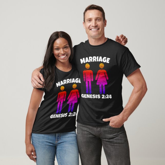 CHRISTIAN MARRIAGE GENESIS 2:24 T-SHIRTS (Unisex)
