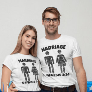 CHRISTIAN MARRIAGE GENESIS 2:24 T-SHIRTS