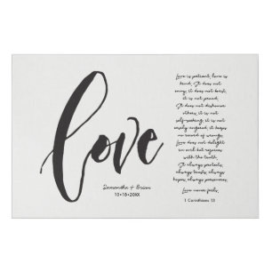 Christian Marriage Love Quote Bible Verse Wedding Faux Canvas Print