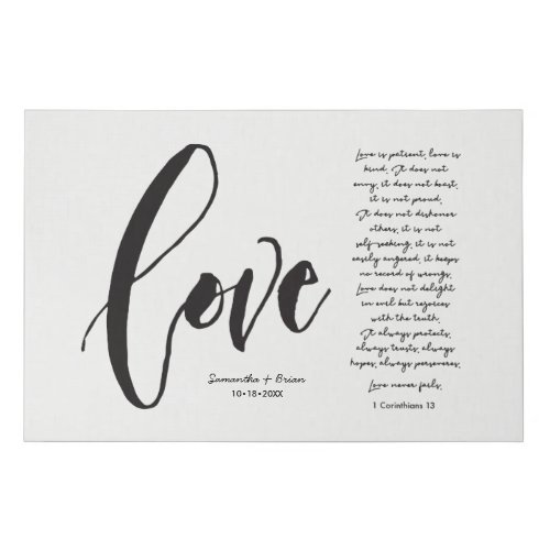 Christian Marriage Love Quote Bible Verse Wedding Faux Canvas Print