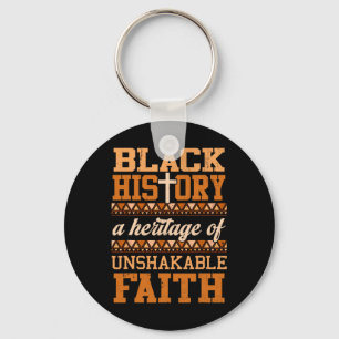 Christian Melanin Unshakeable Faith Black History Keychain