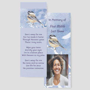 Christian Memorial Chickadee Bird Winter Snow Tree Bookmarks
