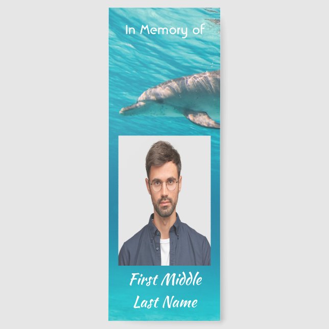 Christian Memorial Dolphins Underwater Ocean Bookmarks (Front)