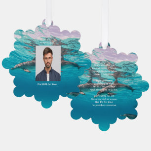 Christian Memorial Dolphins Underwater Ocean Ornament Card