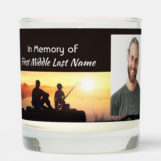 Christian Memorial Father Son Fishing Fisherman Scented Candle (Front)
