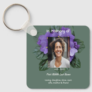 Christian Memorial Keepsake African Violet Keychain