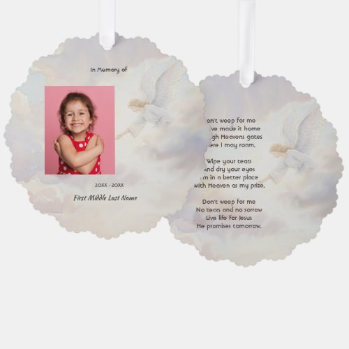 Christian Memorial Keepsake Angel Reaching 