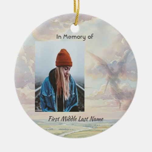 Christian Memorial Keepsake Angel Sky Clouds