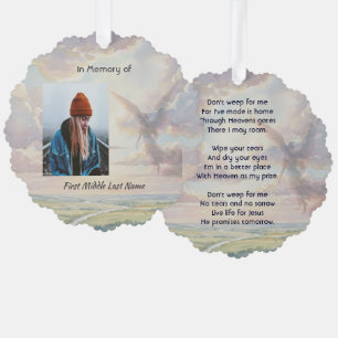 Christian Memorial Keepsake Angel Sky Clouds Ornament Card