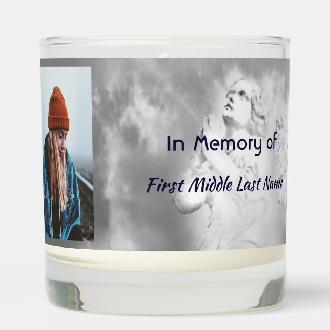Christian Memorial Keepsake Angel Sky Clouds Scented Candle (Front)