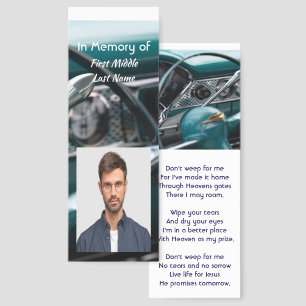 Christian Memorial Keepsake Antique Cars Auto  Bookmarks