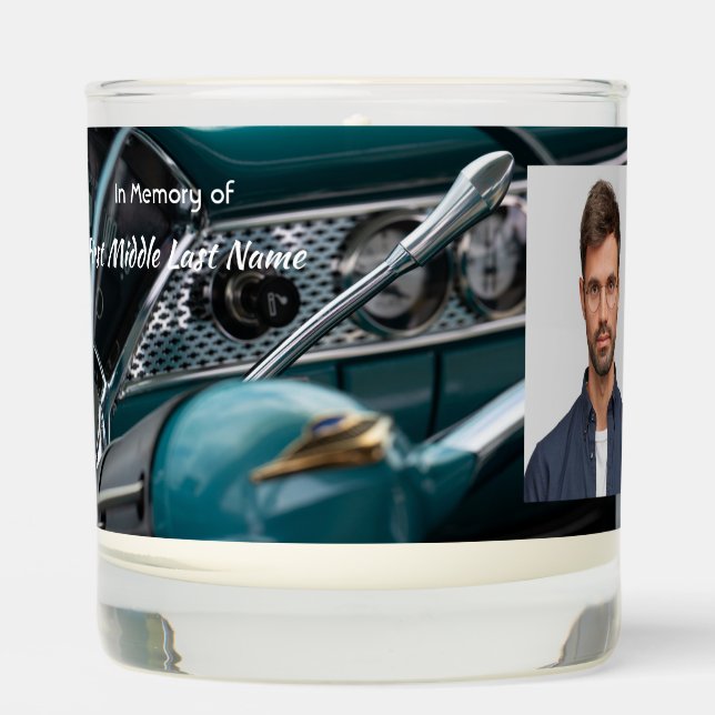 Christian Memorial Keepsake Antique Cars Auto Scented Candle (Front)