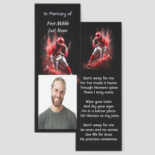 Christian Memorial Keepsake Baseball Softball Bookmarks