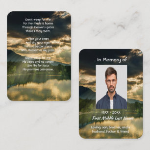 Christian Memorial Keepsake Beautiful Lake Clouds Business Card