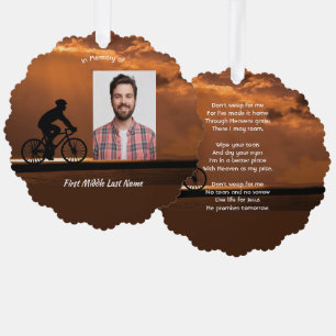 Christian Memorial Keepsake Biking Cycling Bike Ornament Card