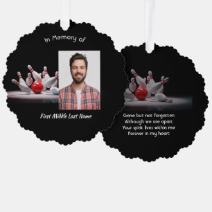 Christian Memorial Keepsake Bowling Bowler Ornament Card