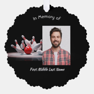 Christian Memorial Keepsake Bowling Bowler Ornament Card