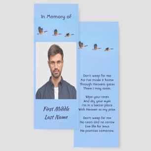 Christian Memorial Keepsake Canada Goose Outdoors Bookmarks