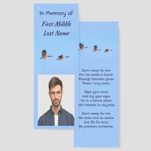 Christian Memorial Keepsake  Canada Goose Outdoors Bookmarks
