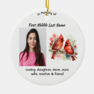 Christian Memorial Keepsake Cardinal Bird Ceramic Ornament