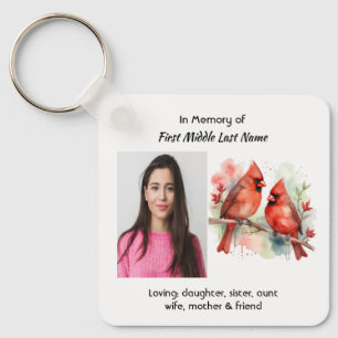 Christian Memorial Keepsake Cardinal Bird Keychain