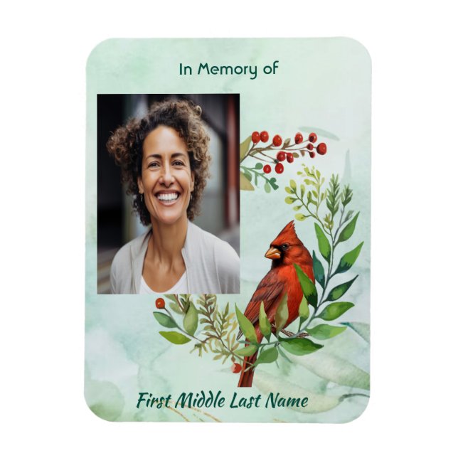 Christian Memorial Keepsake Cardinal Bird Magnet (Vertical)