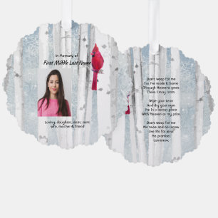 Christian Memorial Keepsake Cardinal Bird Ornament Card