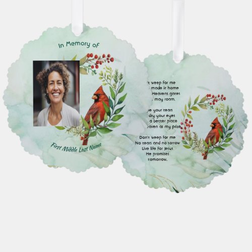 Christian Memorial Keepsake Cardinal Bird