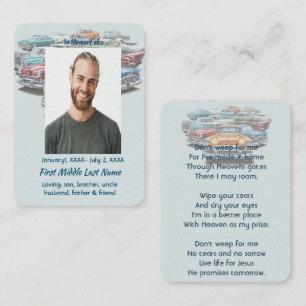 Christian Memorial Keepsake Classic Vintage Car Business Card