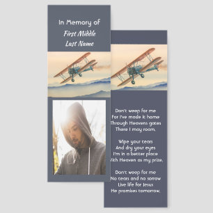 Christian Memorial Keepsake Clouds Biplane Sky Bookmarks