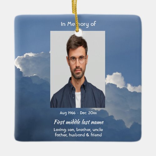 Christian Memorial Keepsake Clouds Sky Heavenly