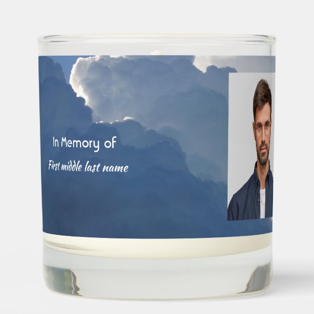 Christian Memorial Keepsake Clouds Sky Heavenly Scented Candle (Front)