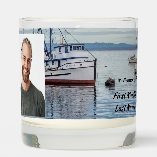 Christian Memorial Keepsake Commercial Fisherman Scented Candle (Front)