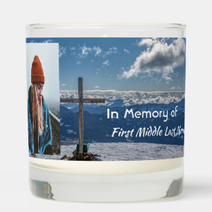 Christian Memorial Keepsake crucifix cross snow Scented Candle
