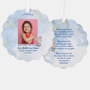 Christian Memorial Keepsake Cute Little Mouse Ornament Card