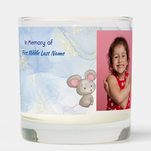 Christian Memorial Keepsake Cute Little Mouse  Scented Candle (Front)