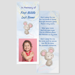 Christian Memorial Keepsake Cute Mouse Children   Bookmarks