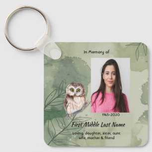 Christian Memorial Keepsake Cute Owl Bird Keychain