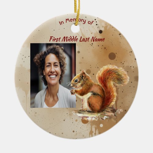 Christian Memorial Keepsake Cute Red Squirrel