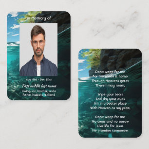 Christian Memorial Keepsake Deep Sea Diving Diver Business Card