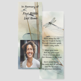 Christian Memorial Keepsake Dragonfly Business Bookmarks
