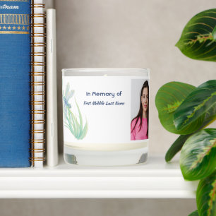 Christian Memorial Keepsake Dragonfly Watercolor Scented Candle