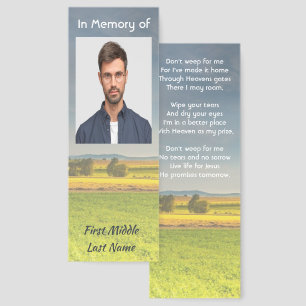 Christian Memorial Keepsake Farm Crop Prairie Bookmarks