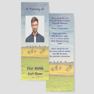 Christian Memorial keepsake Farm Crop Prairie Bookmarks