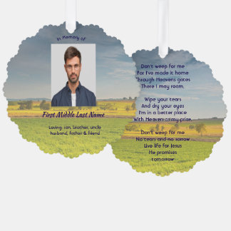 Christian Memorial Keepsake Farm Crop Prairie Ornament Card