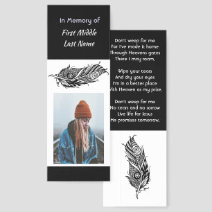 Christian Memorial Keepsake Feather Tribal Boho Bookmarks